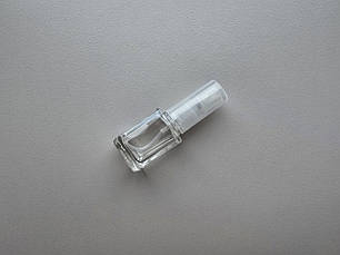 12 мл Квадратна пляшка скляна прозора з пластиковим прозорим розпилювачем, спреєм 13/415, флакон, атомайзер, фото 2