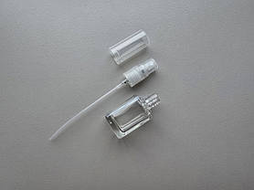 12 мл Квадратна пляшка скляна прозора з пластиковим прозорим розпилювачем, спреєм 13/415, флакон, атомайзер, фото 3