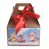 Набір цукерок подарунок на Новий рік та Миколая гуртом у крафтовій упаковці №6 500 г. (Преміум)