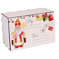Набір цукерок подарунок на Новий рік та Миколая гуртом в упаковці з дерева №5 700 г. (Люкс)