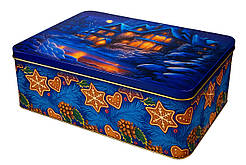 Набір цукерок подарунок на Новий рік та Миколая гуртом у жерстяній упаковці №7 1000 г. (Стандарт)