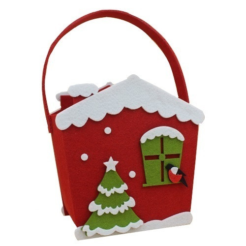 Набір цукерок подарунок на Новий рік та Миколая гуртом в упаковці з фетру No3 500 г. (Преміум), фото 1