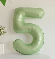 Цифра 5 оливкова 100 см куля фольгована 40" в упаковці