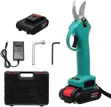 Секатор акумуляторний Domotec 68V з 2 АКБ у кейсі – потужний садовий інструмент для гілок до 25 мм, зручний та бездротовий., фото 2