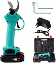 Секатор акумуляторний Domotec 68V з 2 АКБ у кейсі – потужний садовий інструмент для гілок до 25 мм, зручний та бездротовий., фото 5