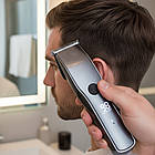 Бездротова машинка для стрижки волосся +3 насадки, SURKER SK-790 / Акумуляторний триммер для волосся та бороди, фото 2