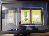 Рамка для медалей і військових нагород 28х44 см — мемобокс — дерев'яна рамка для нагород, фото 6