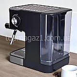 Кавовий апарат для дому 1200 Вт Crownberg кавоварка ріжкова з контейнером на 1.8 л води кавомашина еспресо 20 бар капучинатор, фото 5