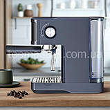 Кавовий апарат для дому 1200 Вт Crownberg кавоварка ріжкова з контейнером на 1.8 л води кавомашина еспресо 20 бар капучинатор, фото 6