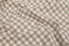 Washed cotton Клітинка беж тауп 250 см
