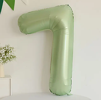 Куля цифра 7 100 см фольгована оливковий сатин 40" в упаковці