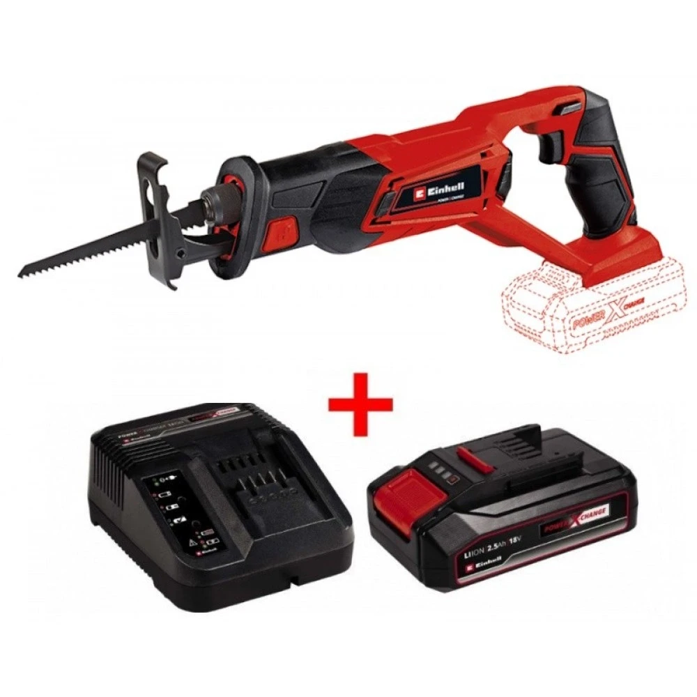 Пила шабельна Einhell TE-AP 18/22 Li Solo + зарядний пристрій і акумулятор 18V 2,5 Аh 4326300K