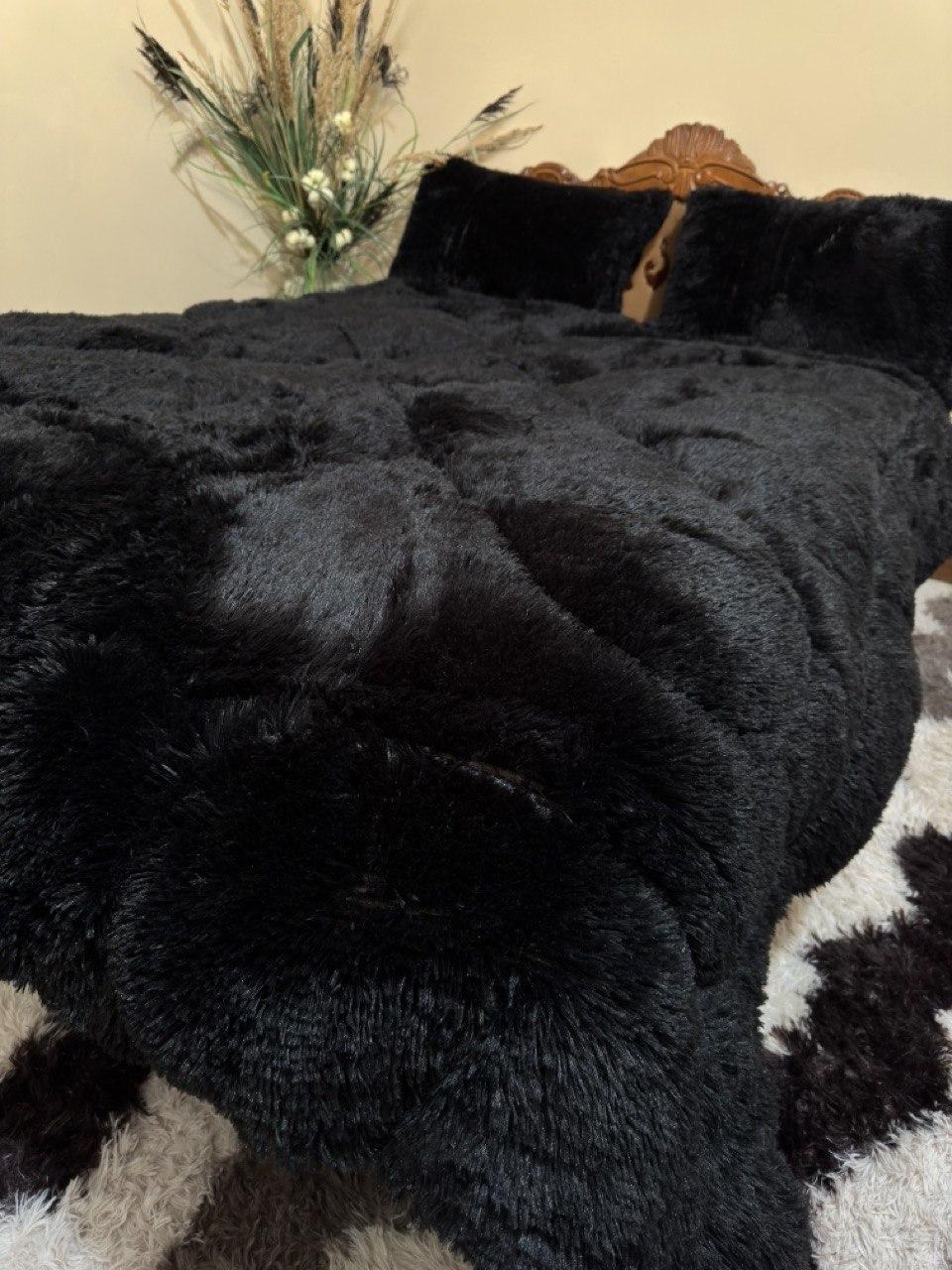 Хутряна тепла ковдра-покривало "Ведмедик" 200*220 з холофайбером усередині, фото 1