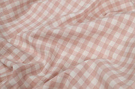 Washed cotton Клітинка пудрово-рожева 250 см