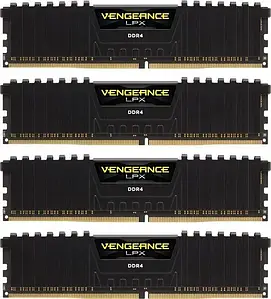 Пам'ять для настільних комп'ютерів Corsair 64 ГБ (4x16ГБ) DDR4 2666 МГц Vengeance LPX Black