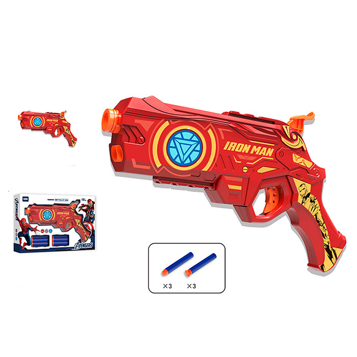 Пістолет 1114 (60шт) AV/IM, 30см, м'які кулі 6шт(3шт-присоски), в кор-ці, 34-23,5-5,5см, фото 1