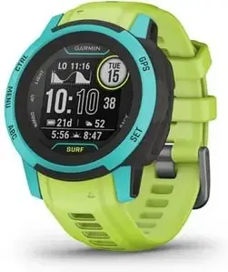 Смарт-годинник Garmin Instinct 2S Surf Edition Waikiki з пульсометром HRM Elevate, яскраво-бірюзовий/лаймовий