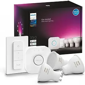 Розумна лампочка PHILIPS HUE White and color ambiance Стартовий набір 3 шт. GU10 5.7W 350лм (929001953113)