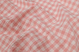 Washed cotton Клітинка персиково-рожева 250 см