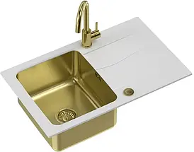 Комплект мийка Quadron Pop Michael 111 Alabaster Gold + Naomi (FUS_M7848BIPVDG1_3323502PVDBSG1)