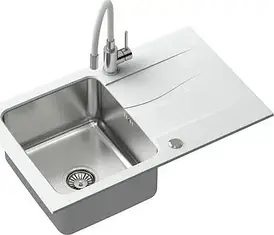 Раковина Steiner Michael 111 Fusion біла з ручним сифоном і змішувачем Maggie (39221000)