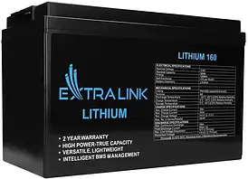 Літієва акумуляторна батарея Extralink Lifepo4 12.8V 160Ah Bms EX.30462