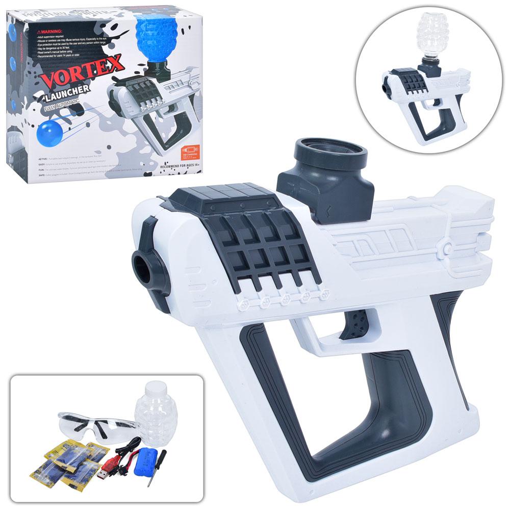 Пістолет 1102 (12шт) 24см, акум, USB-зарядне, стріляє водяними кулями, окуляри, в кор-ці, 23,5-20,5-7см, фото 1