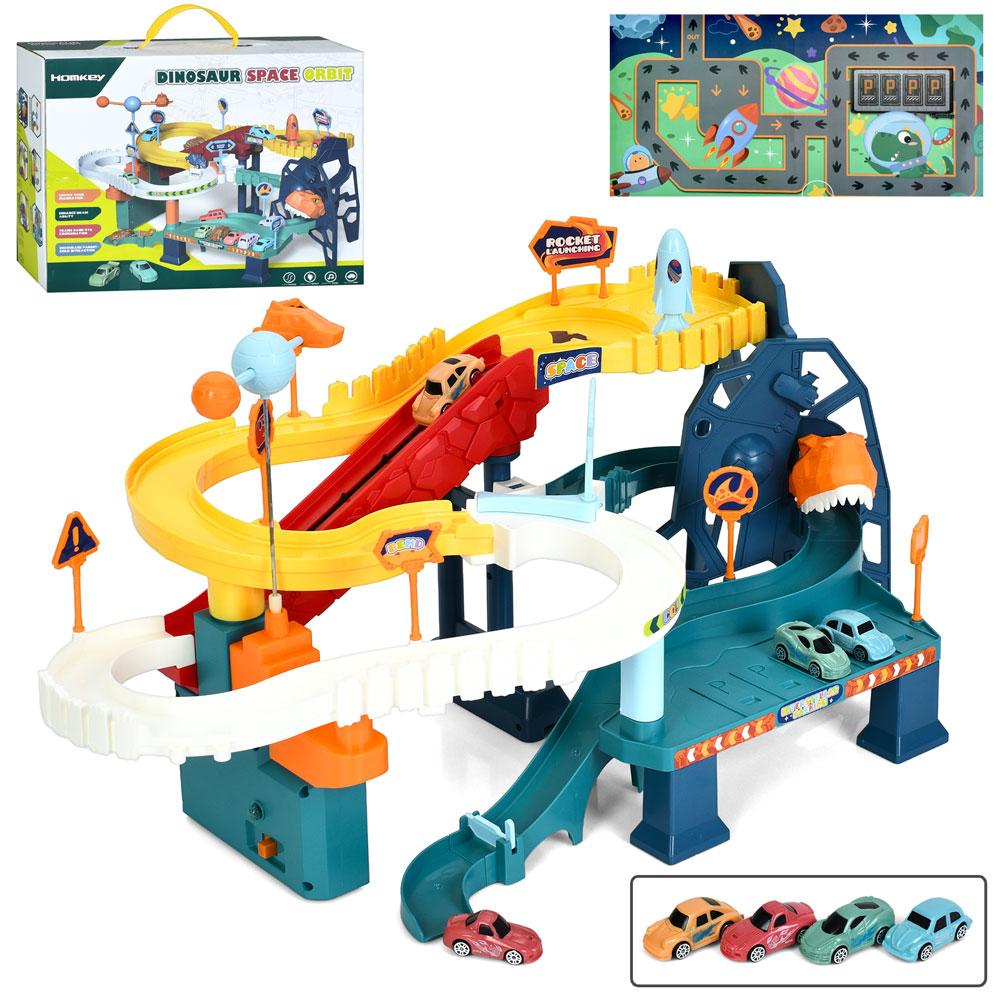 Гараж 5506A (12шт) космічна станція, 3 поверхи, музика, світло, машина 4шт 4,5см, на бат-ці, в кор-ці,, фото 1