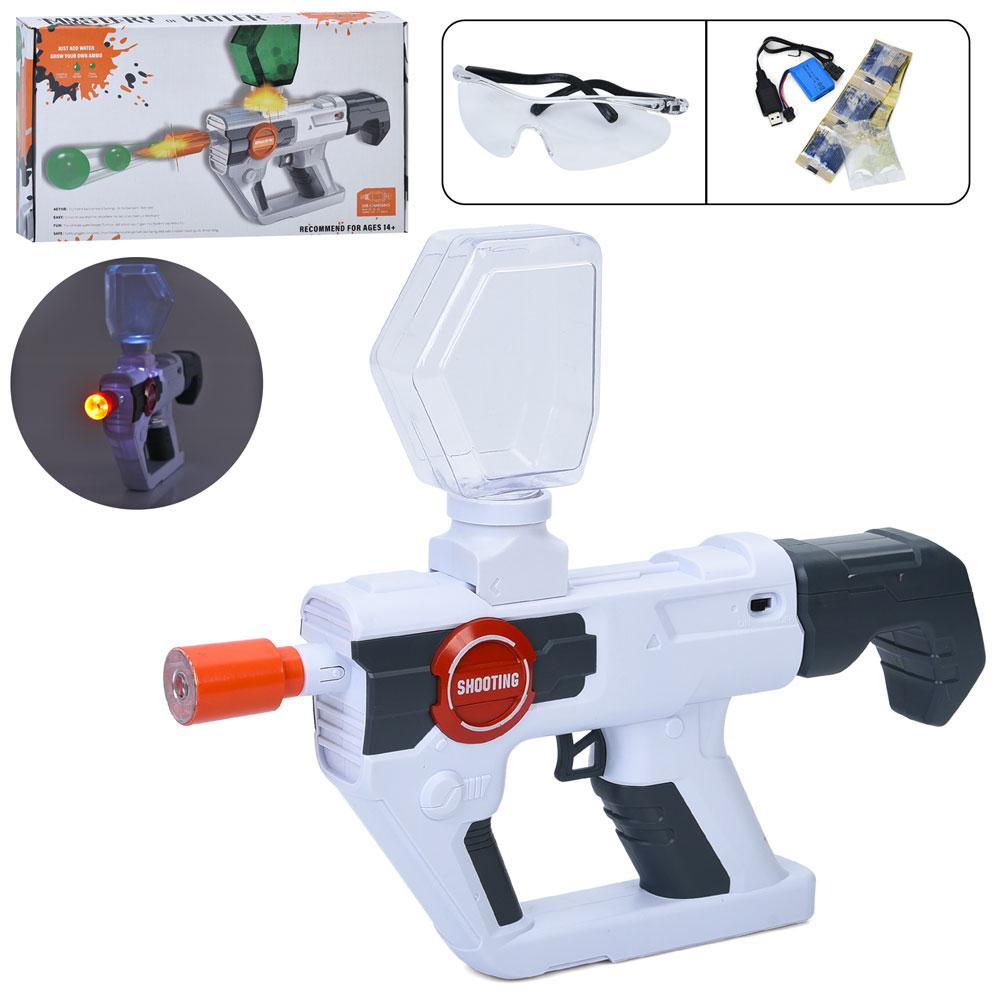 Автомат 1106 (9шт) акум, 34см, водяні кулі, світло, USBзарядне, окуляри, в кор-ці, 36-21-6см, фото 1