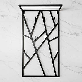 Вішалка для одягу настінна з металу, 600x200 мм, H 1000 мм Loft Чорний