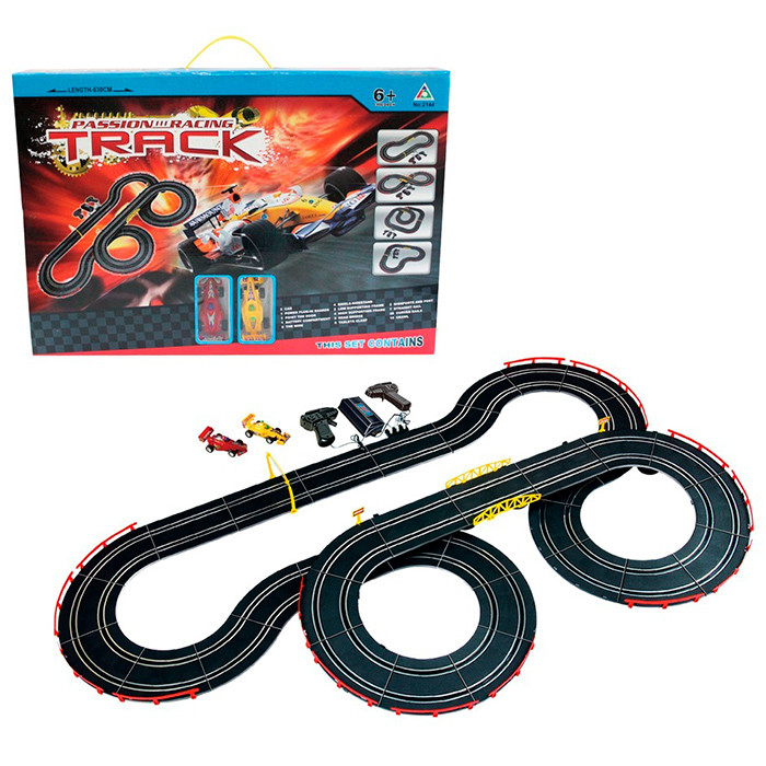 Трек 2144 (8шт) д/к(на шнурі), 630см, пульт 2шт, машина 2шт (10см), від мережі (USB), в кор-ці, 60-41,5-7см, фото 1