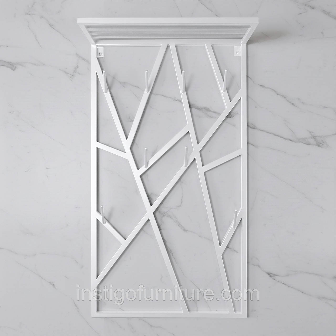 Вішалка для одягу настінна з металу, 600x200 мм, H 1000 мм Loft Білий, фото 1