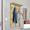 Вішалка для одягу настінна з металу, 600x200 мм, H 1000 мм Loft Золото, фото 2