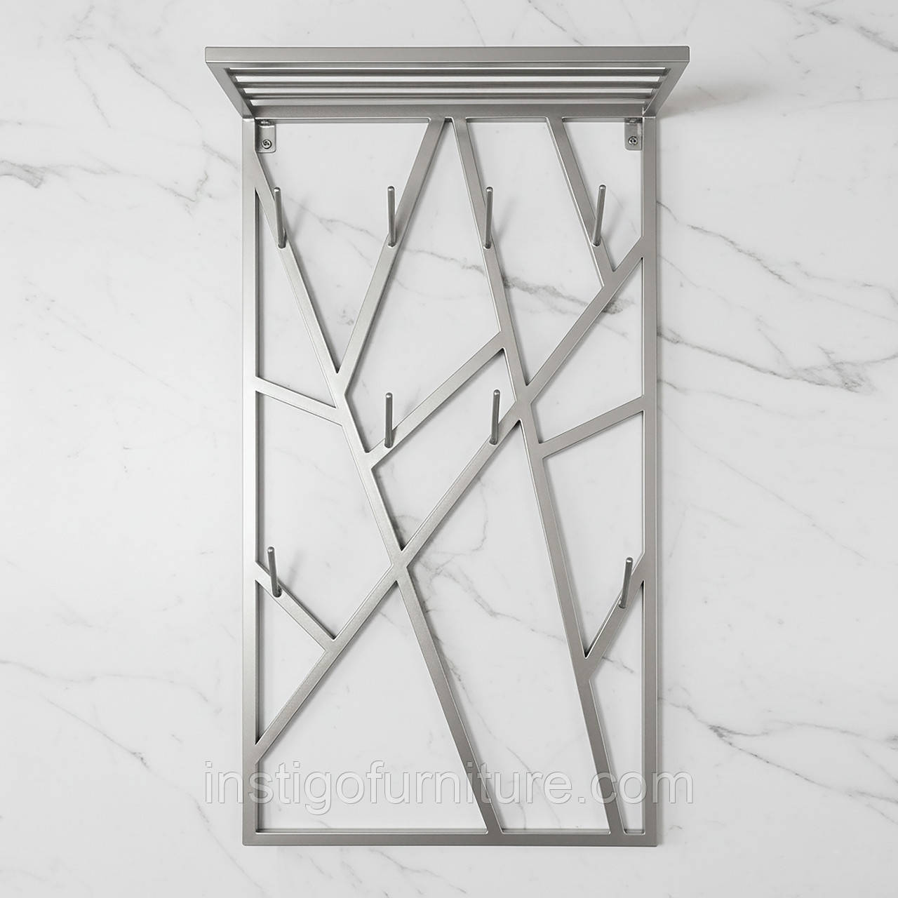 Вішалка для одягу настінна з металу, 600x200 мм, H 1000 мм Loft Сатин, фото 1