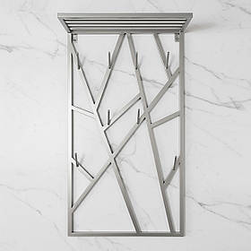 Вішалка для одягу настінна з металу, 600x200 мм, H 1000 мм Loft Сатин