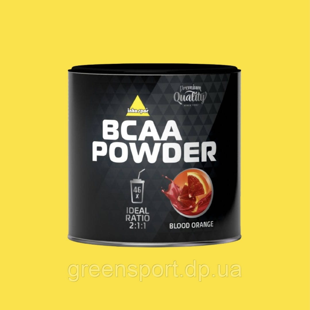 Inkospor BCAA Powder 300 г, аминокислоты для спортсменов, BCAA, L-лейцин, L-изолейцин, L-валин, вкус манго