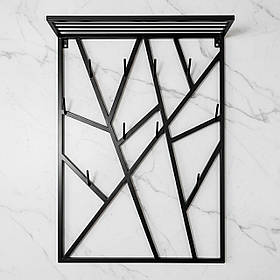 Вішалка для одягу настінна з металу, 800x200 мм, H 1000 мм Loft Чорний