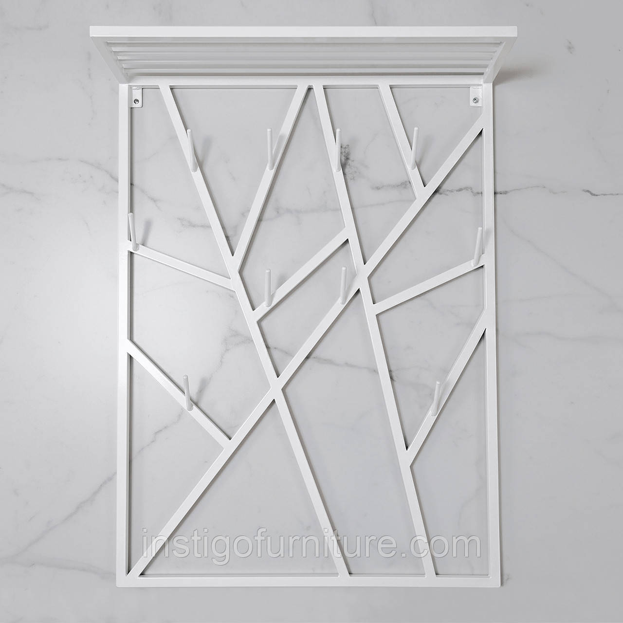 Вішалка для одягу настінна з металу, 800x200 мм, H 1000 мм Loft Білий, фото 1