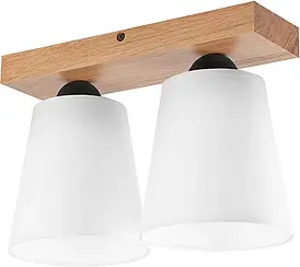 Стельовий світильник Lampa sufitowa Lula біла з деревом 2 x E27 Lamkur