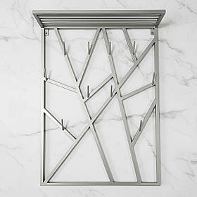 Вішалка для одягу настінна з металу, 800x200 мм, H 1000 мм Loft Сатин