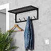 Вішалка для одягу настінна з металу 600x200 мм, H 200 мм Чорний, фото 2