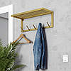 Вішалка для одягу настінна з металу 600x200 мм, H 200 мм Золото, фото 2