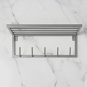 Вішалка для одягу настінна з металу 600x200 мм, H 200 мм Сатин