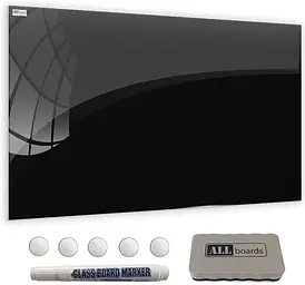 Магнітна скляна дошка 200х100 см Black