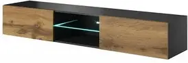 Тумба під телевізор Halmar Livo Rtv 180 Висяча Корпус Антрацит Фасад Дуб Вотан
