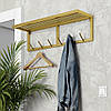 Вішалка для одягу настінна з металу 800x200 мм, H 200 мм Золото, фото 2