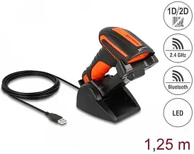 Сканер штрих-кодів Delock 1D/2D 2.4Ghz Bluetooth + зарядна станція (90556)