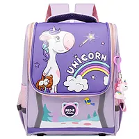 Рюкзак шкільний портфель Єдиноріг з брелоком для дівчинки підлітковий 1-2 клас, 32х12х24 см, кольоровий
