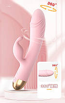 Вібратор Rotessa – 10 режимів, обертовий ствол, кліторальний стимулятор, USB акумулятор  Зелений, фото 5