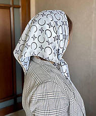 Шовкова брендова хустка Celine 70*70 см біла, фото 2